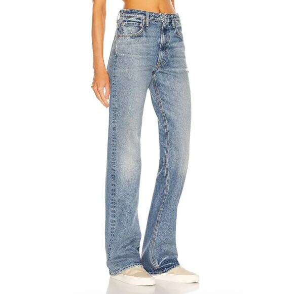 GRLFRND Melanie High Rise Boot Cut Jeans in Blue Wash, Size 26 - Picture 2 of 9